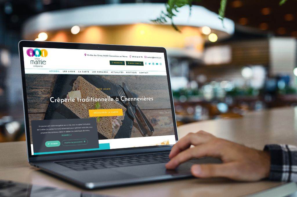 Mockup d'un site de restaurant