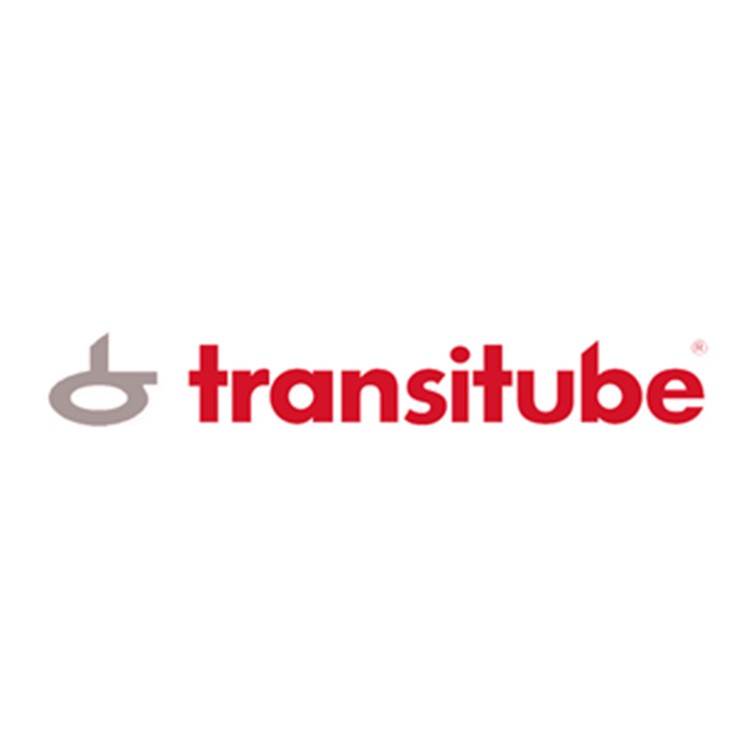 Logo représentant un t gris stylisé sur la gauche et le mot Transitube en lettres minuscules rouges grasses sur la droite, le tout sur un fond blanc épuré.